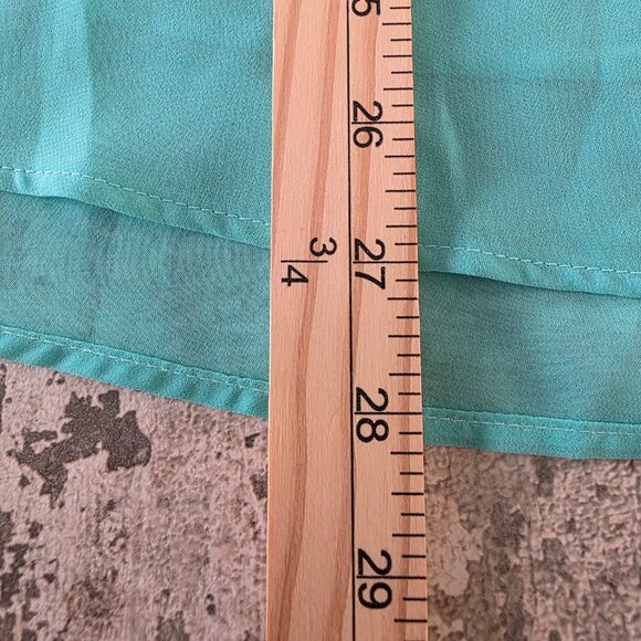 Zenana Outfitters Layered Sleeve Turqoise Blouse Size Medium - Picture 7 of 7